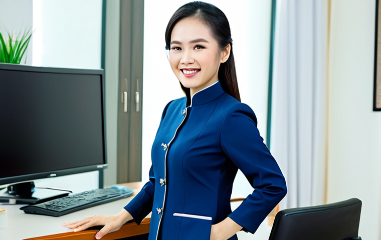 **

"A successful Vietnamese businesswoman in a professional Ao Dai, smiling confidently in a modern Ho Chi Minh City office, fully clothed, modest clothing, appropriate attire, safe for work, perfect anatomy, natural proportions, professional photography, high quality, family-friendly."

**
