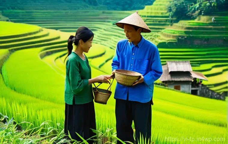 생태계 중심 사고의 사회적 영향력 - **Vibrant Vietnamese Green Market:** A bustling outdoor market scene in a Vietnamese city, alive wit...