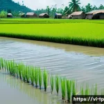 생태계 중심 사고가 지역 경제에 미치는 영향 - **Prompt:** "A vibrant, panoramic view of a collaborative, sustainable rice farming community in the...