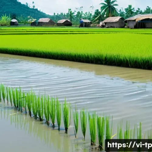 생태계 중심 사고가 지역 경제에 미치는 영향 - **Prompt:** "A vibrant, panoramic view of a collaborative, sustainable rice farming community in the...