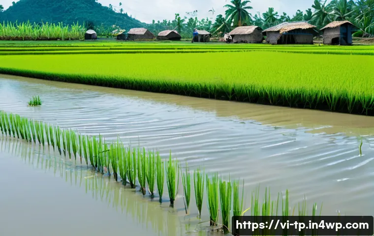 생태계 중심 사고가 지역 경제에 미치는 영향 - **Prompt:** "A vibrant, panoramic view of a collaborative, sustainable rice farming community in the...